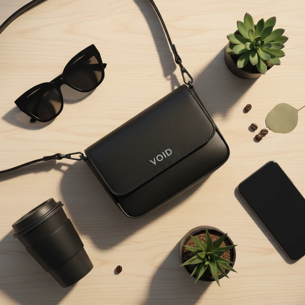 Void Crossbody Bag flat lay