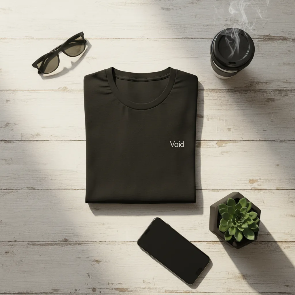 Void Tee flat lay