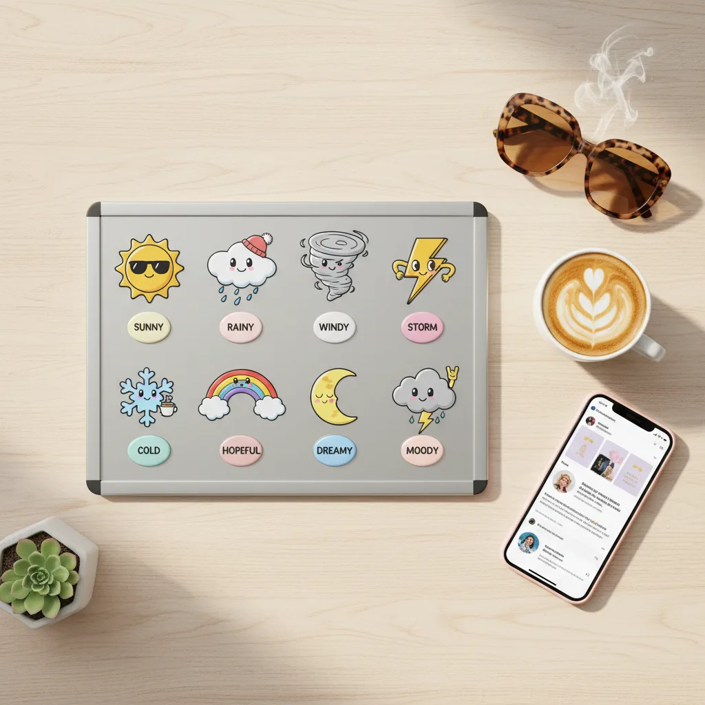 Weather Mood Board flat lay