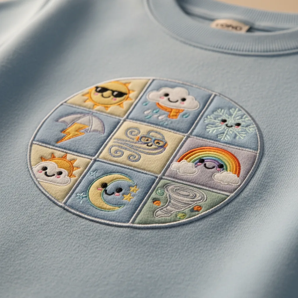 Weather Report Crewneck detail close-up