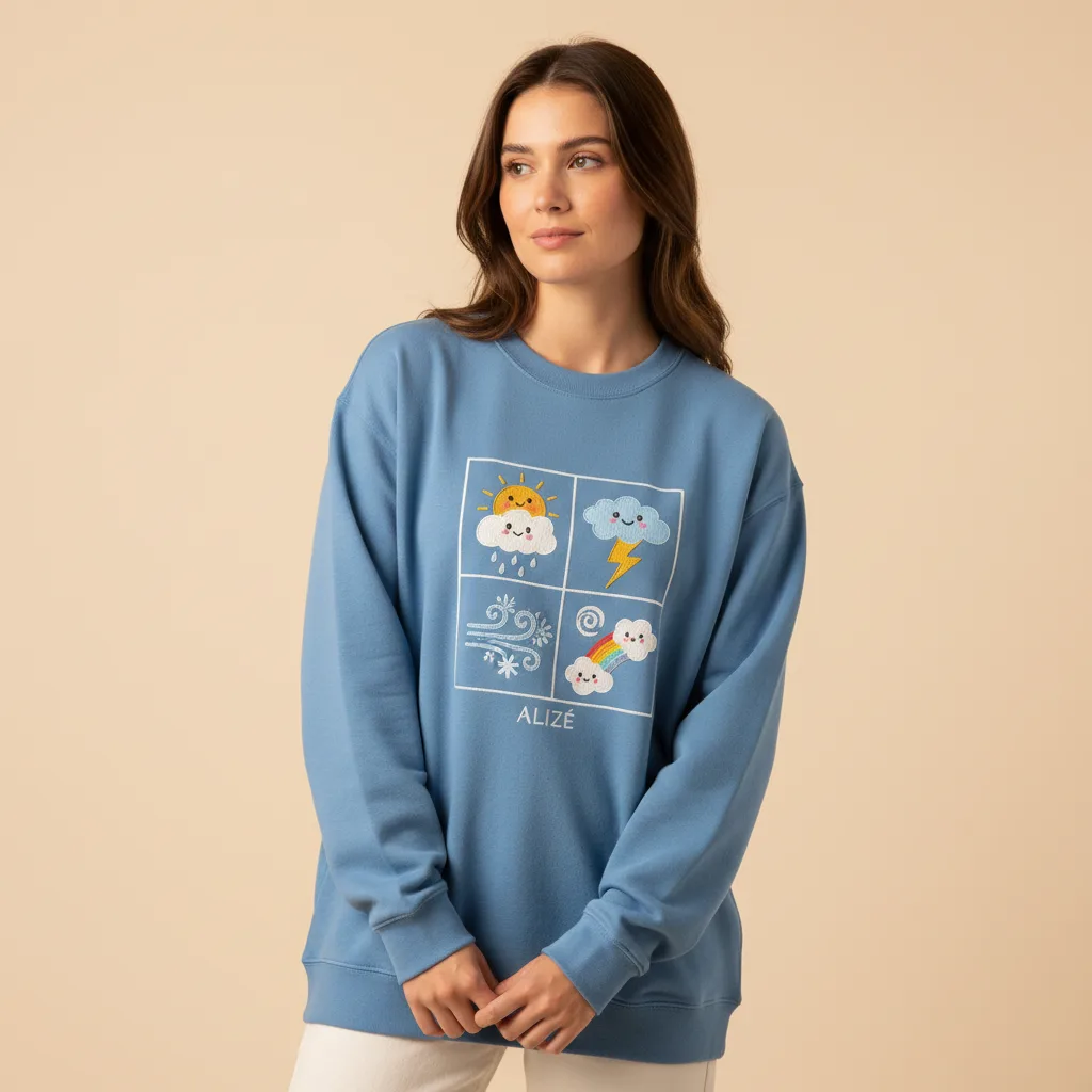 Weather Report Crewneck on model