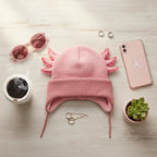 Axolotl Ear Flap Hat - axolotl ear flap hat flatlay