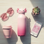 Axolotl Water Bottle - axolotl water bottle flatlay