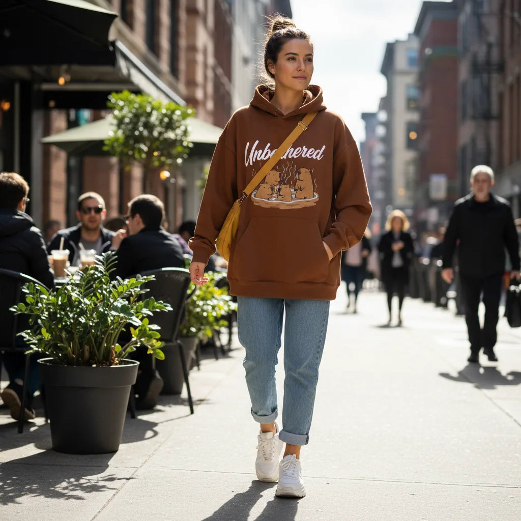 Capybara Zen Hoodie - capybara zen hoodie lifestyle street