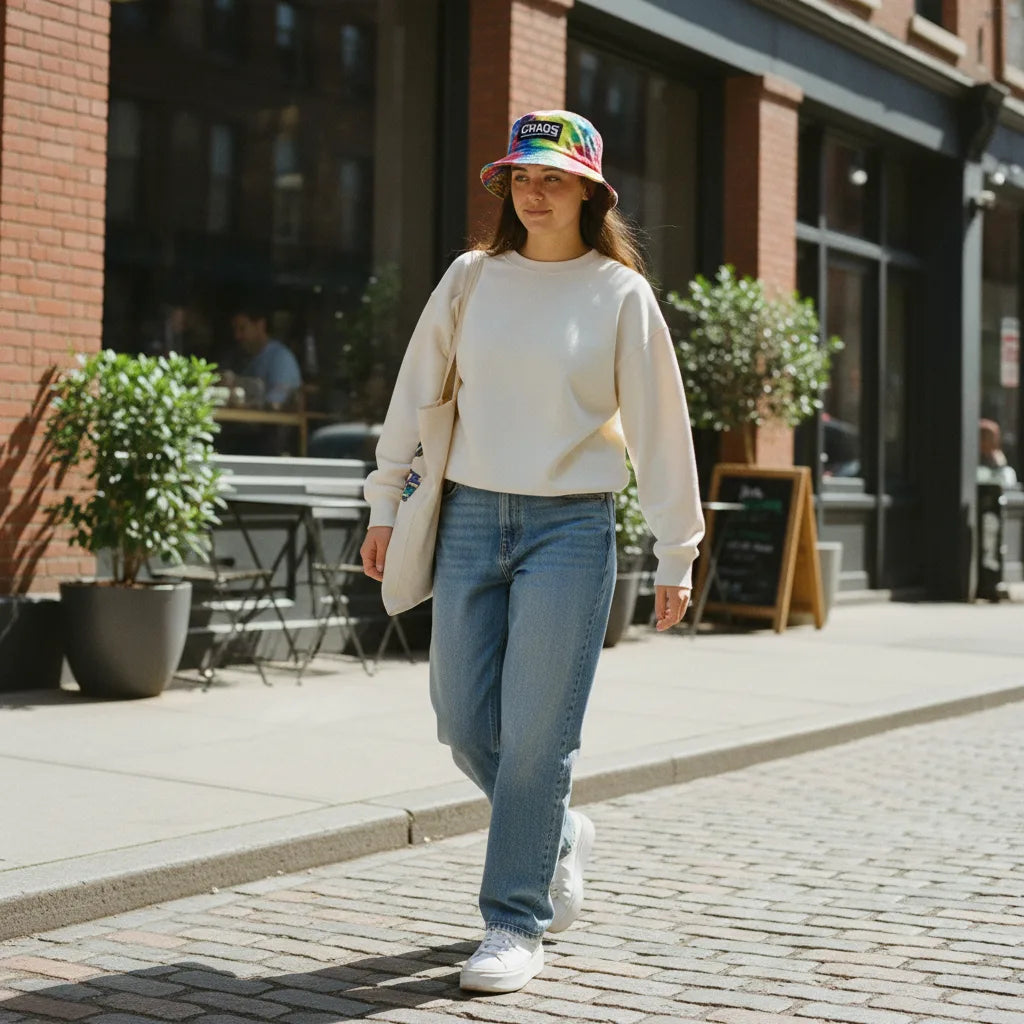 Chaos Bucket Hat - chaos bucket hat lifestyle street