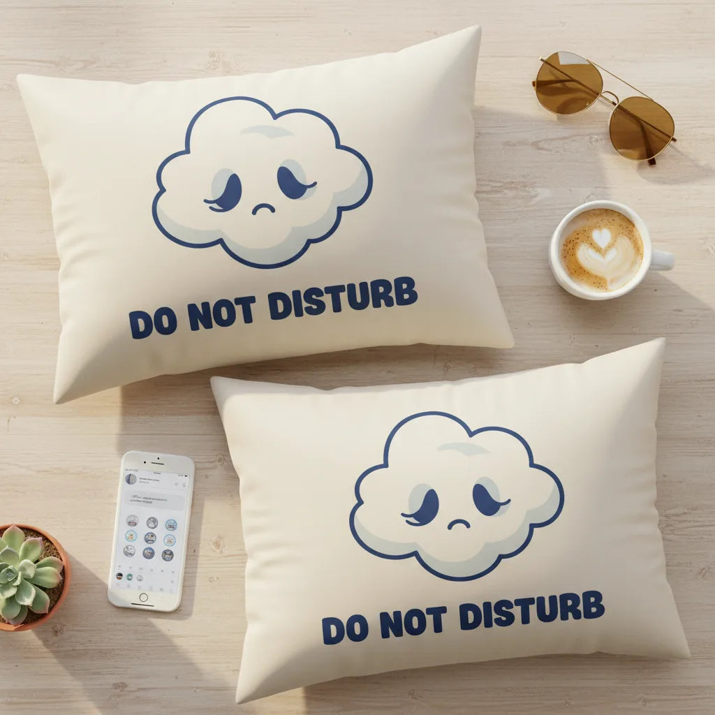 Snooze Pillowcase Set - snooze pillowcase set flatlay