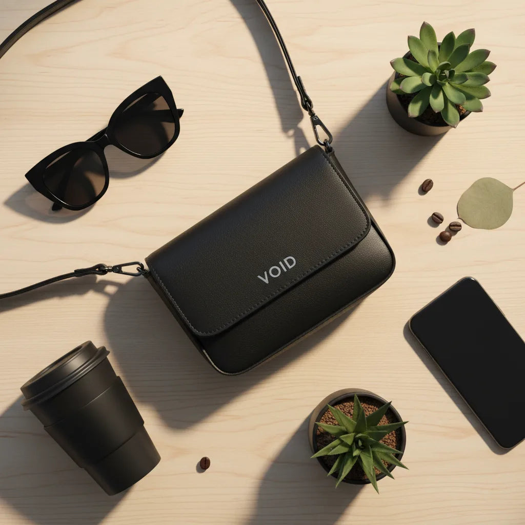Void Crossbody Bag - void crossbody bag flatlay