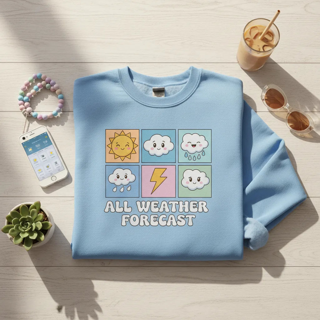 Weather Report Crewneck - weather report crewneck flatlay